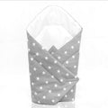 Baby Swaddle Wrap Newborn Bedding Blanket 100% Cotton Sleeping Bag Small White Stars On Grey