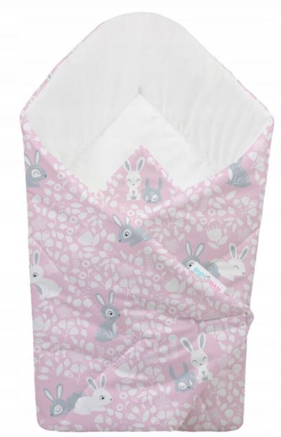 Baby Swaddle Wrap Newborn Bedding Blanket 100% Cotton Sleeping Bag Bunny Pink