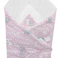Baby Swaddle Wrap Newborn Bedding Blanket 100% Cotton Sleeping Bag Bunny Pink