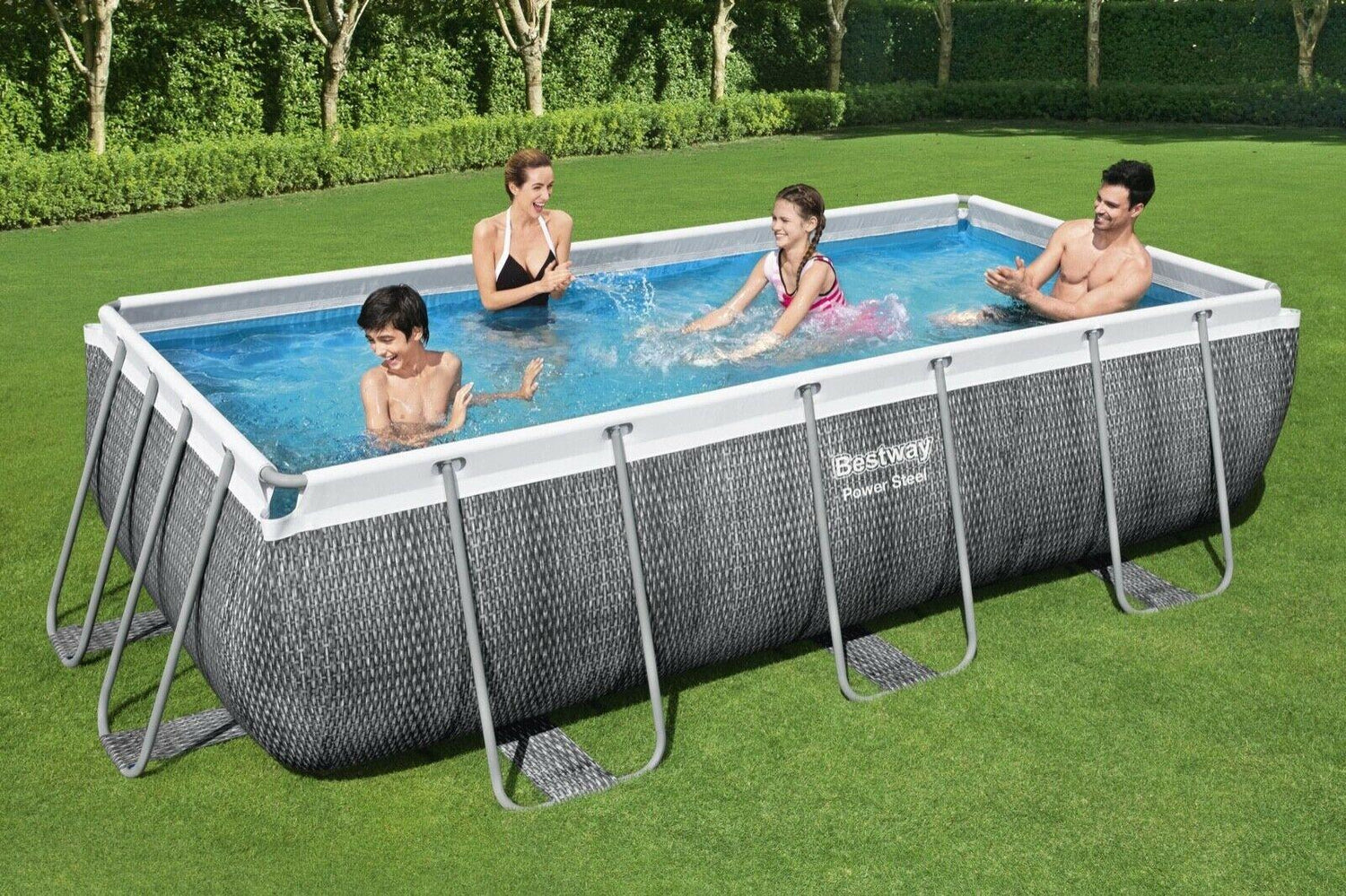 Bestway 13.3Ft Swimming Pool 404X201X100cm Rattan Rectangular + Accessories