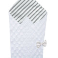 Baby Swaddle Wrap Newborn Dimple Cotton Infant Bedding White/ Grey Stripes