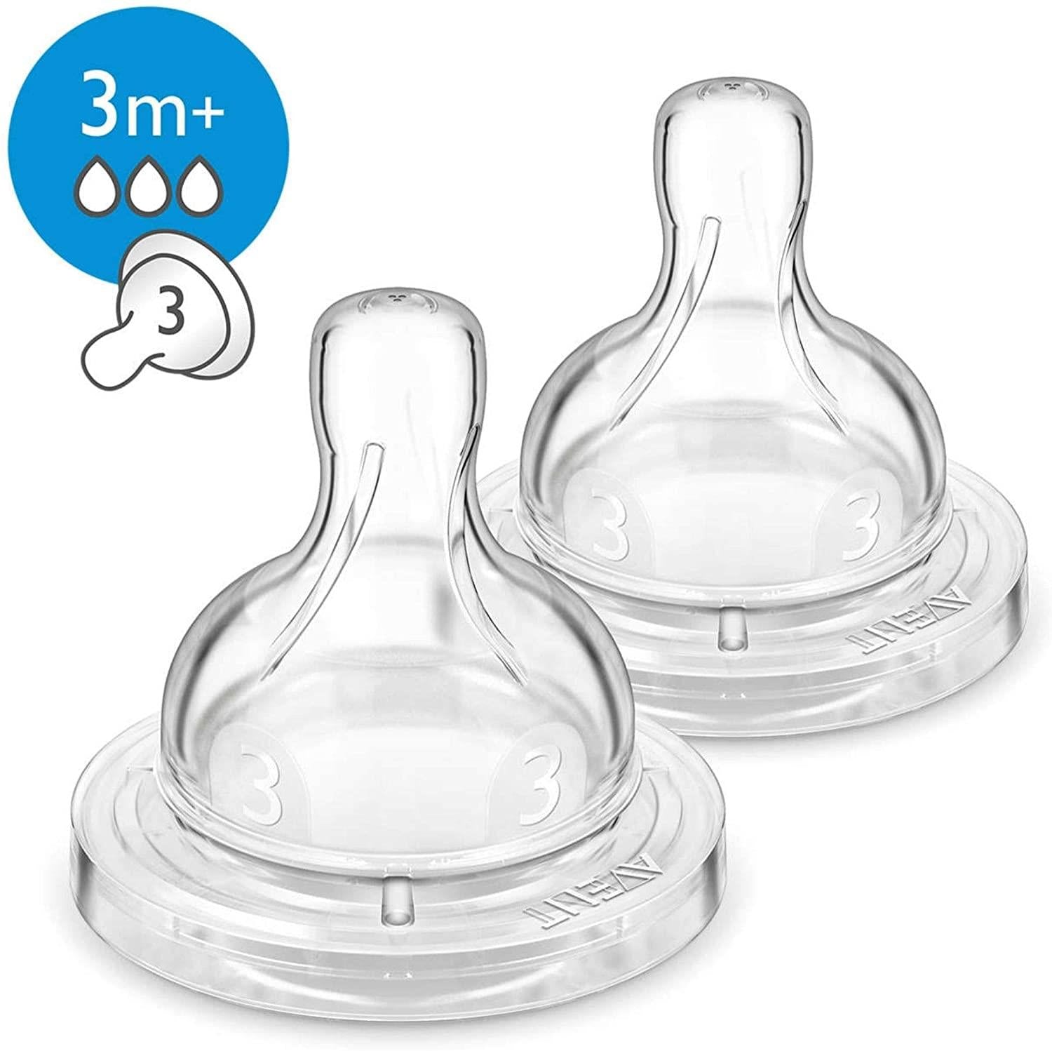 Avent 2 Teats with Variable Flow 3m +