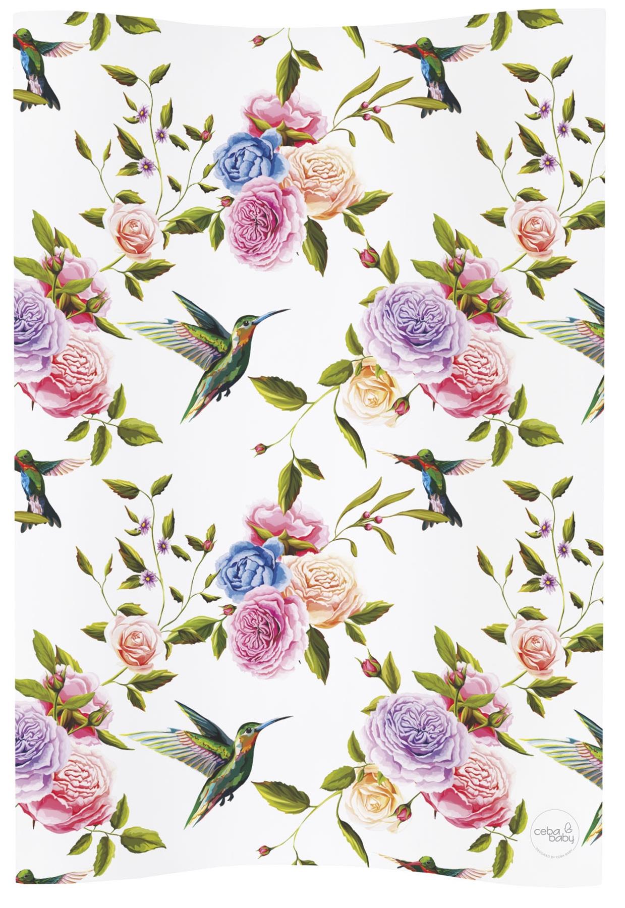 Baby Changing Mat Padded Soft Base 70x50cm Waterproof Raised Edges Flores