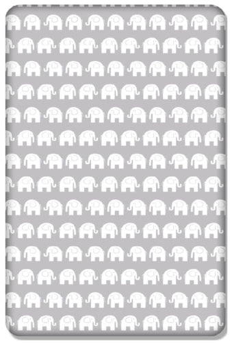 Baby Fitted Toddler Bed Sheet Printed 100% Cotton Mattress 160X80cm Elephants Grey