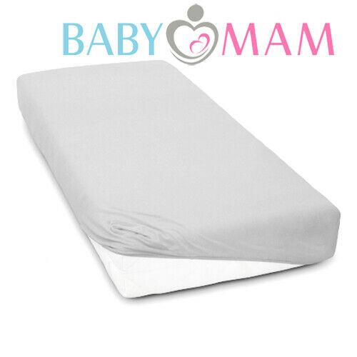 2-pack soft fitted sheet jersey stretchy cotton fit Cot 120/60cm Light grey