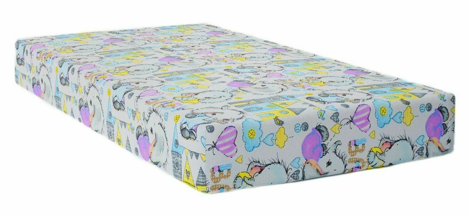 100% cotton fitted sheet printed design for baby crib 90x40cm Little elephant