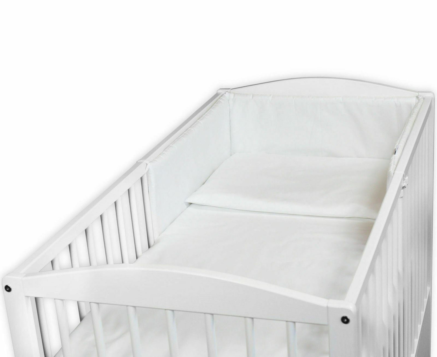 Baby 5Pc Bedding Set Pillow Duvet Bumper Fit Cotbed 140X70cm White