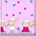 Baby Fitted Junior Bed Sheet Printed 100% Cotton Mattress 160X70cm Sheep Pink