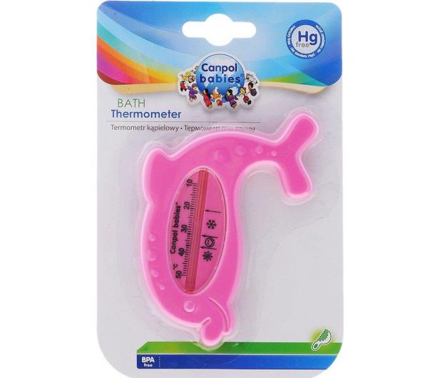 Canpol Baby Bath Safety Floating Dolphin Thermomether Pink