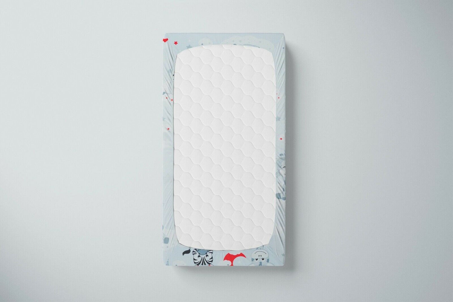 Baby Fitted Junior Bed Sheet Printed 100% Cotton Mattress 160X70cm Sweet Animals Grey