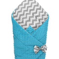 Baby Swaddle Wrap Newborn Dimple Cotton Infant Bedding Turquoise/ Zig Zag