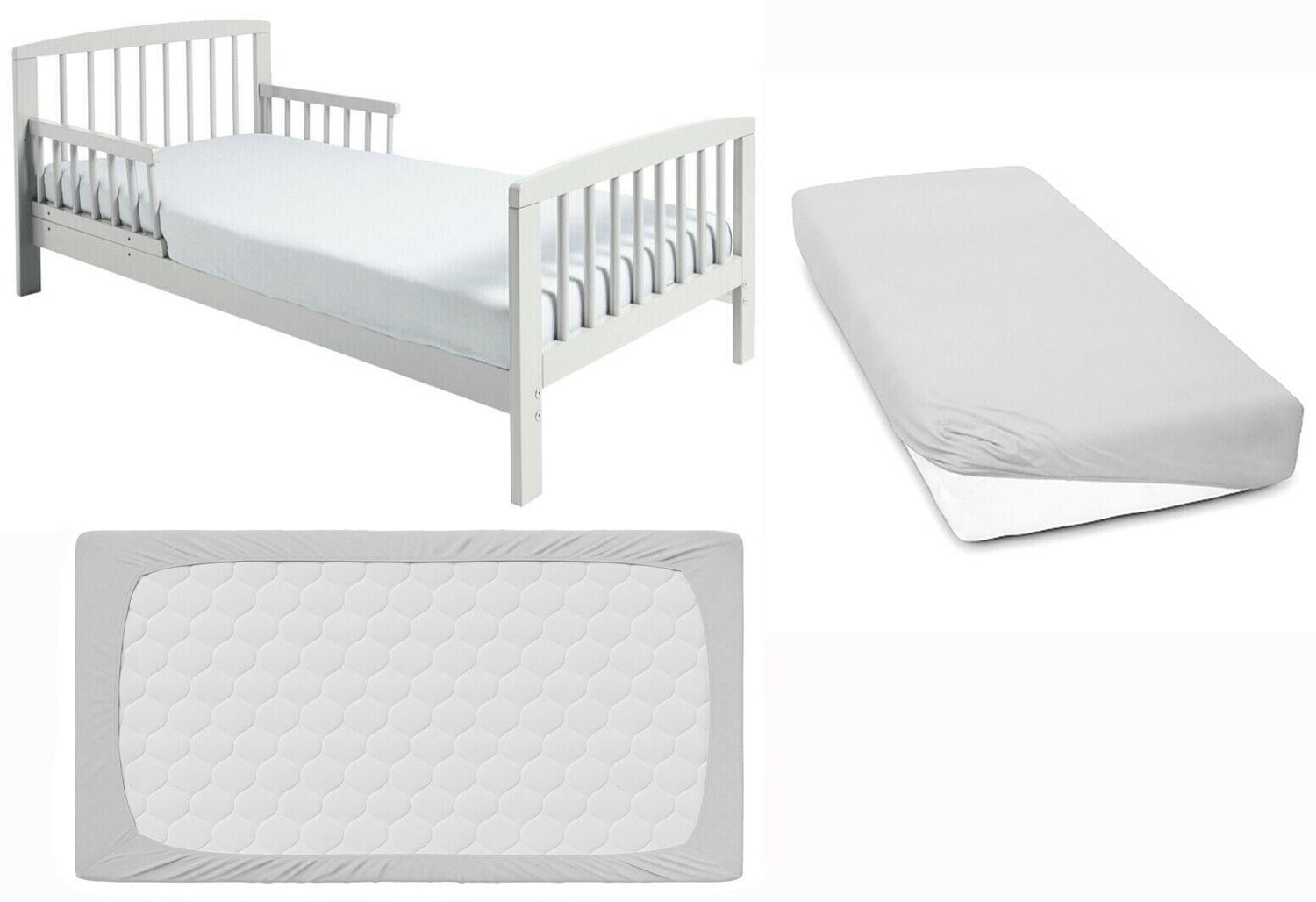 Super soft fitted sheet jersey stretchy cotton fit Junior bed 160/80cm Light grey - MyHappy Baby