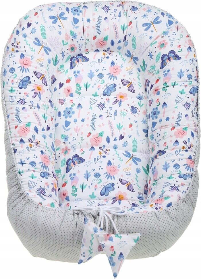 Baby Soft Cocoon 6pc Double-sided Infant Nest Bed Cushion On the Meadow/ Dots