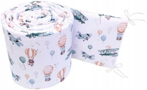 Padded Baby Bumper To Fit cot 120x60 All around 100% Cotton 360cm Bumper Dreamy Flight