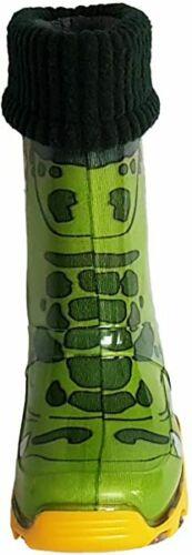 Wellies Kids Rain Snow Boots Removable Inner Lining Socks Crocodile