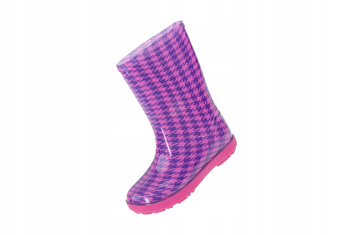 Wellies Kids Rain Snow Boots Removable Inner Lining Socks Wellington Pink Check