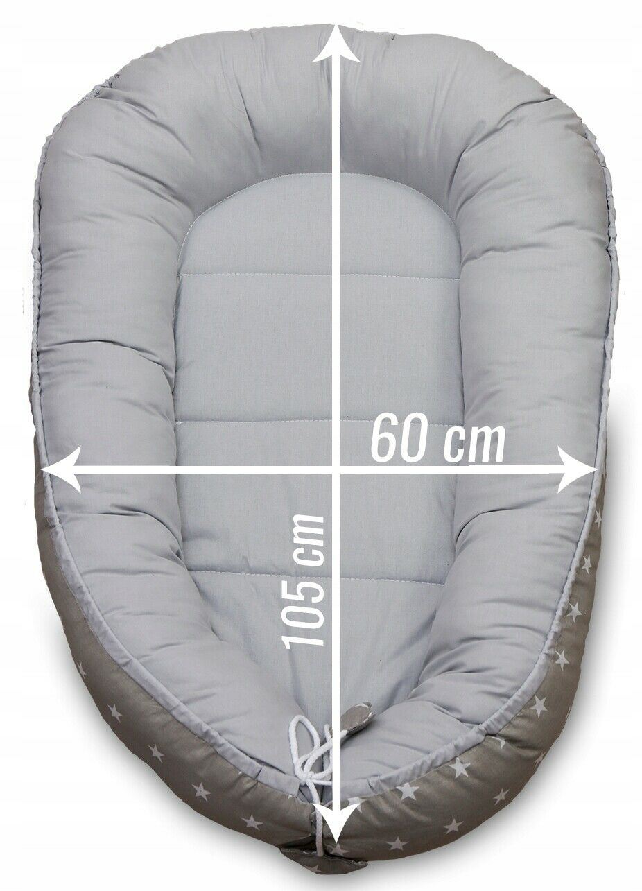 Baby 6pc Double-sided soft infant Cocoon Small stars with grey/ Grey