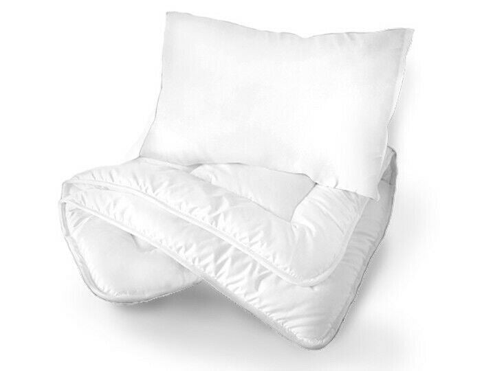 Baby 4Pc Bedding Set Pillow Duvet Quilt Fit Cotbed 140X70cm White