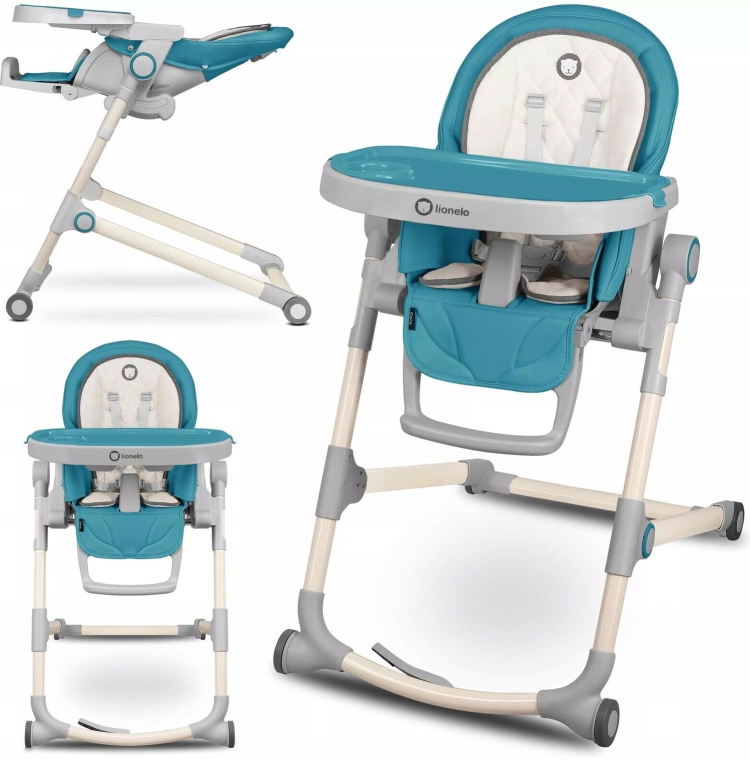 Baby Mobile High Feeding Folding Chair Lionelo Cora - Ocean