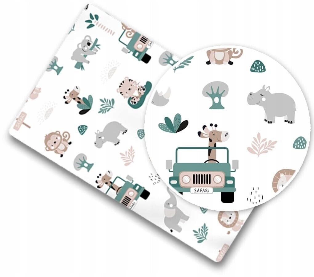 Fitted Sheet 120x60cm 100% Cotton for Baby cot On Safari