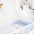 Baby bedding set 10pc fit cot bed 140x70cm - Owls moon blue