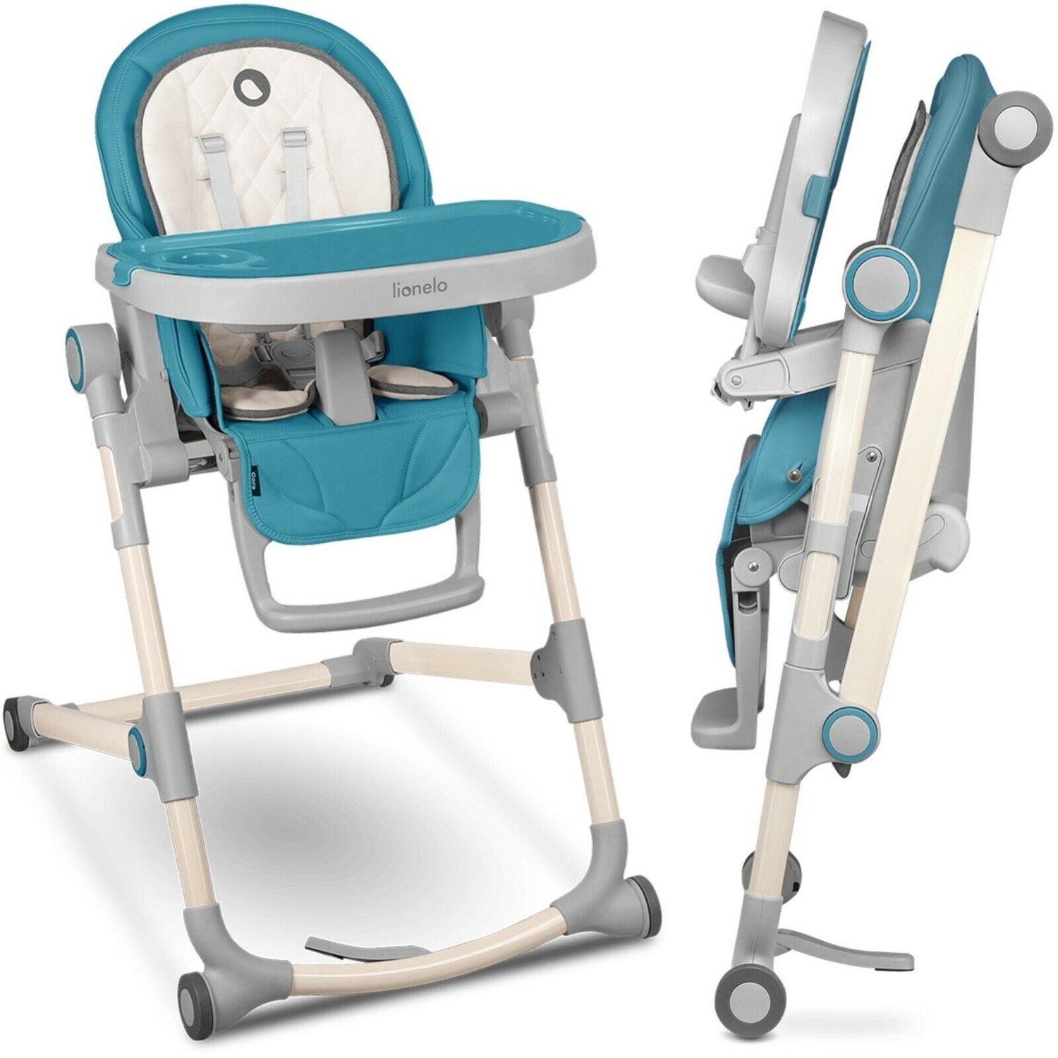 Baby Mobile High Feeding Folding Chair Lionelo Cora - Ocean