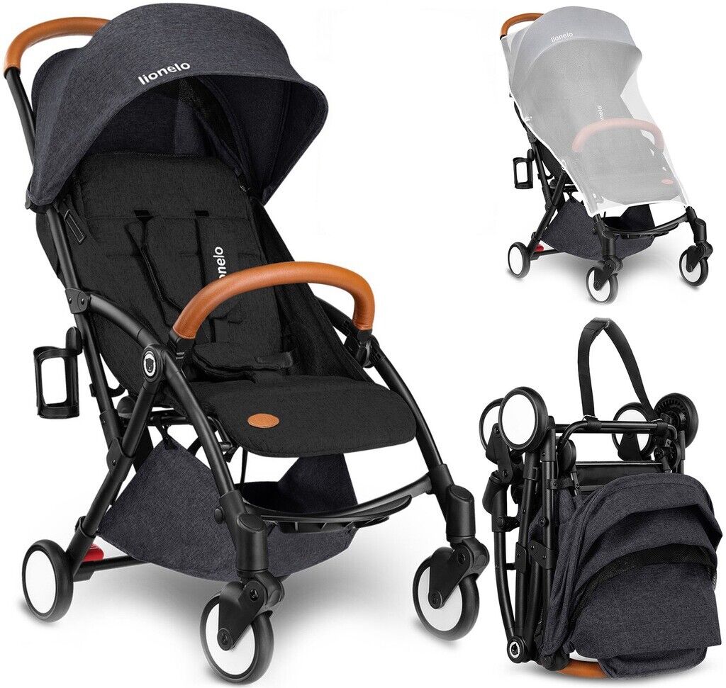 Baby Stroller Lionelo Julie Black/Black Lightweight Pushchair
