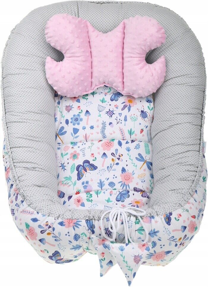 Baby Soft Cocoon 6pc Double-sided Infant Nest Bed Cushion On the Meadow/ Dots