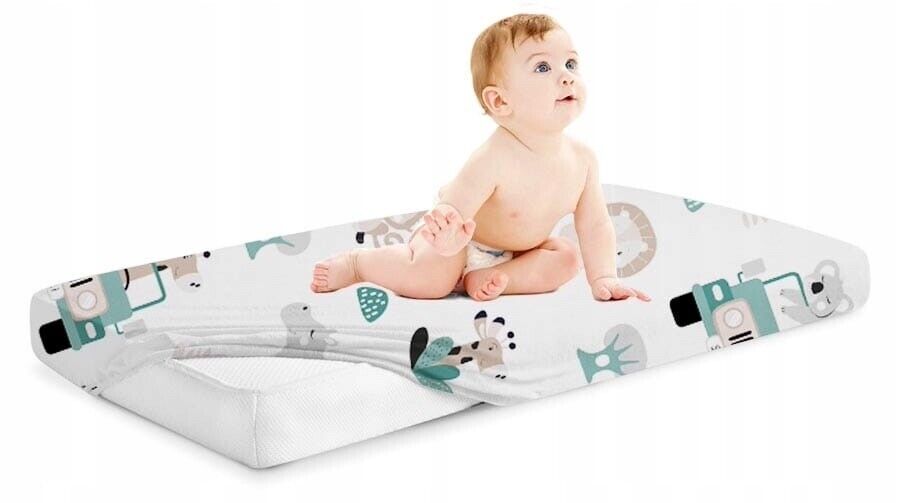 Fitted Sheet 120x60cm 100% Cotton for Baby cot On Safari