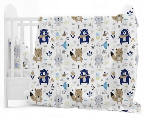 Baby Bedding 2pc 120x90cm Pillowcase Duvet Cover BOHO Animals Navy
