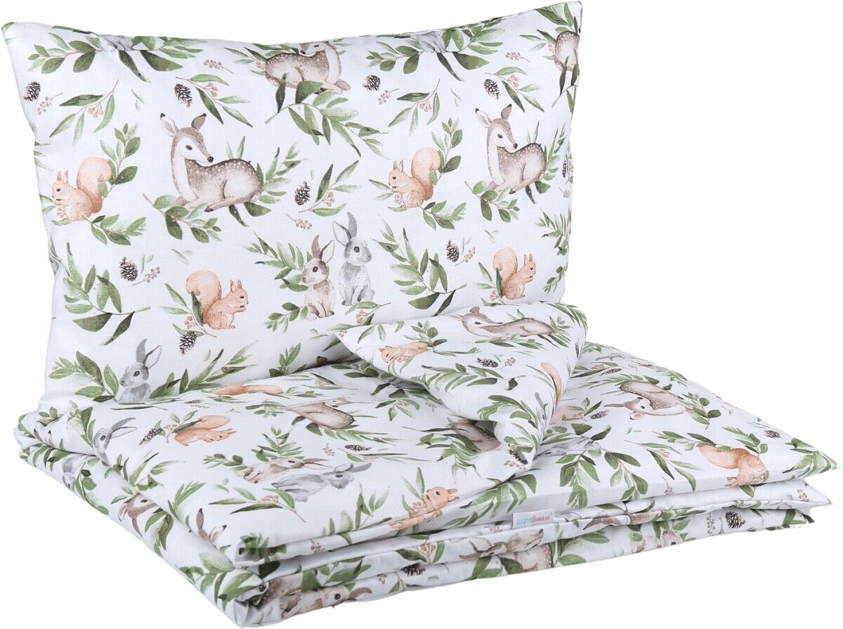 Baby Bedding Set 3Pc All-round Duvet Cot 120x60cm Green Glade