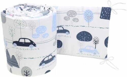 5Pc Baby Bedding Set Bumper Pillow Duvet Fit Cot 120x60cm Retro Cars