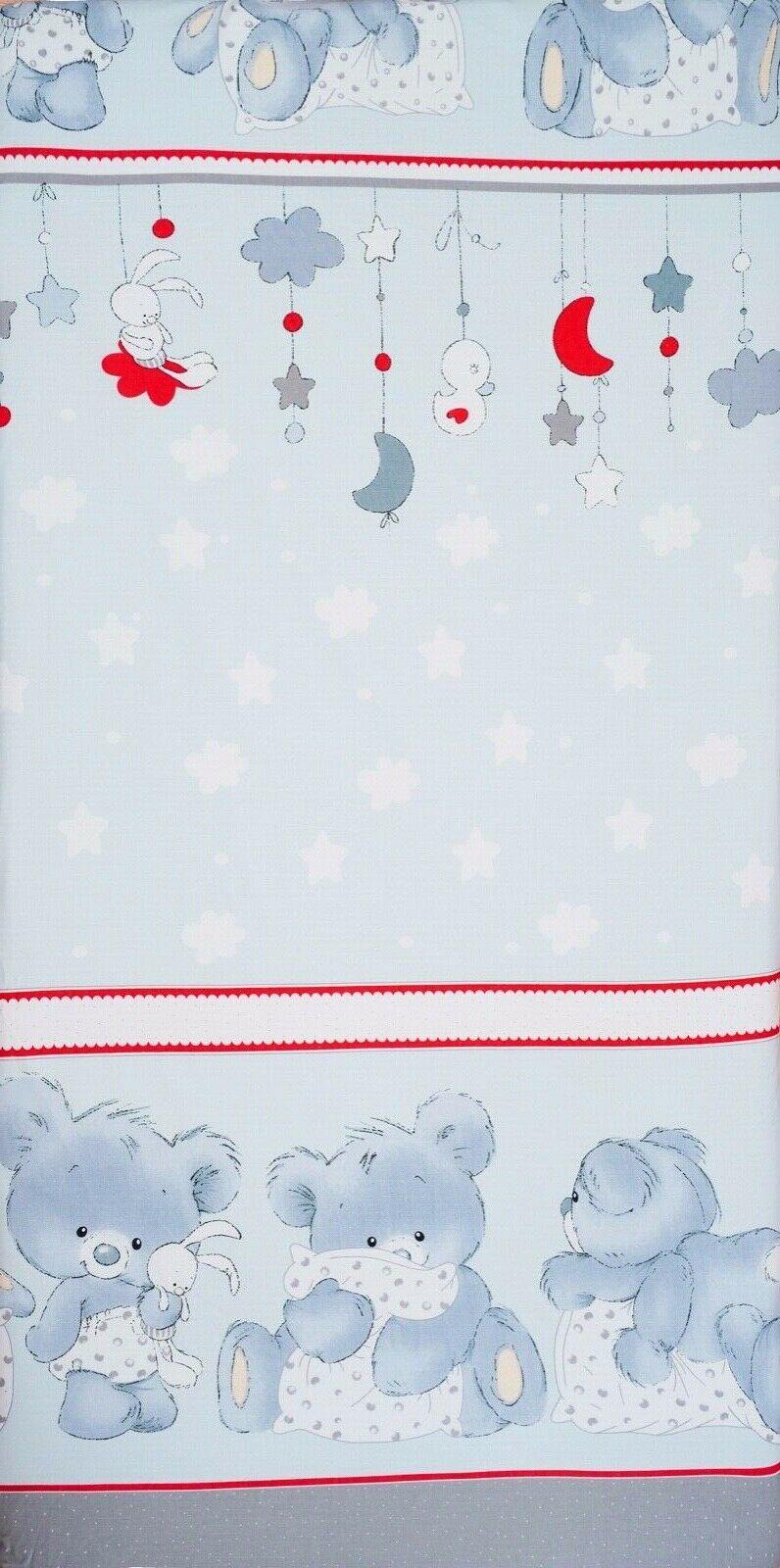 Baby Fitted Cot Sheet Printed Design 100% Cotton Mattress 120X60 cm Cuddle Bear Grey - MyHappy Baby