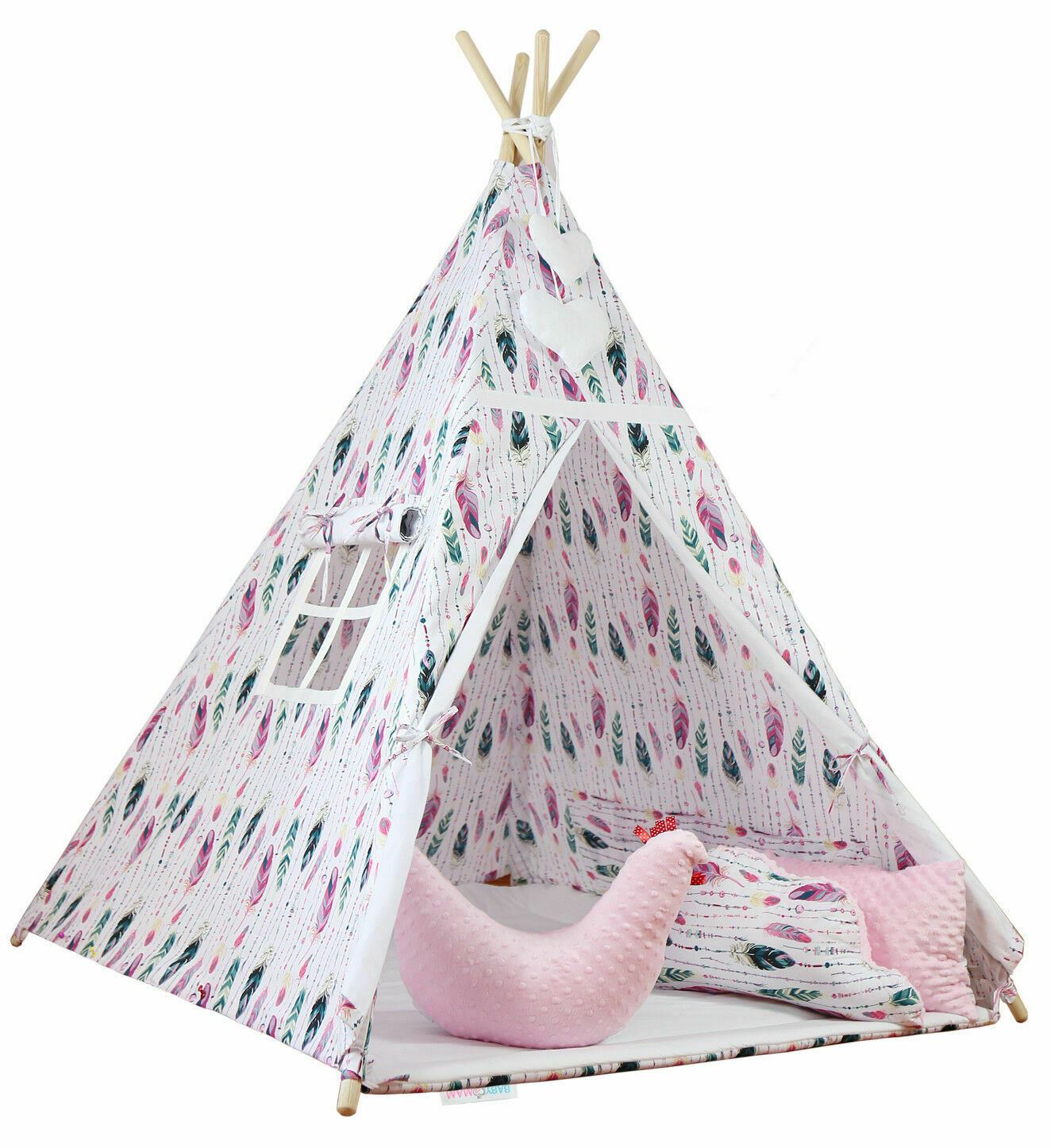 Teepee Wigwam Indoor Outdoor Kids Playhouse Tent With Three Cushions Little Indian