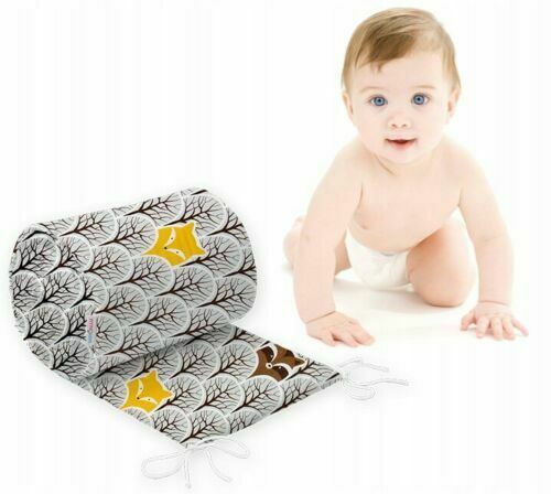 Baby 6Pc Bedding Set Pillow Duvet Quilt Sheet Bumper Fit Cotbed 140X70cm Fox In Forest Grey - MyHappy Baby