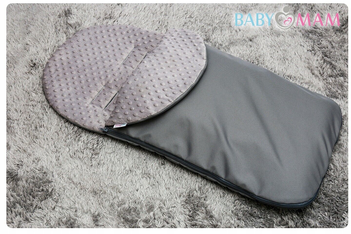 Universal Footmuff Stroller Pushchair Buggy Car seat Dimple Grey/Grey