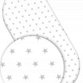 Cotton Fitted Baby Sheet Fit Moses Basket Pram 80X38cm Small Grey Stars On White