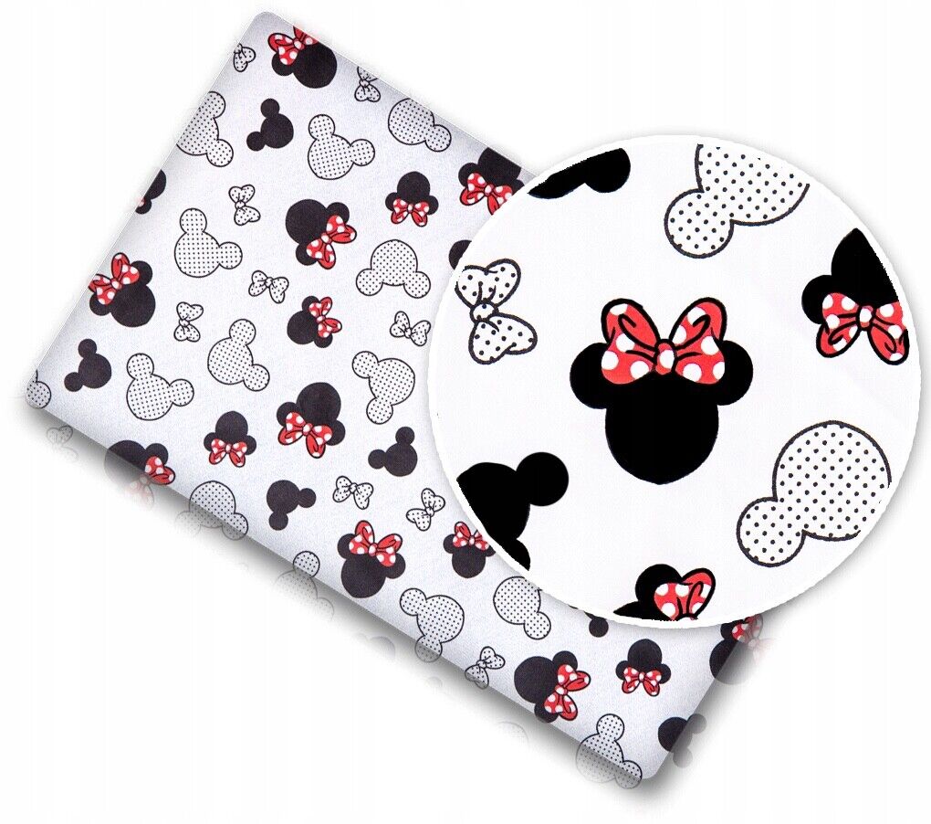 Fitted Sheet 120x60cm 100% Cotton for Baby cot Minnie Mouse