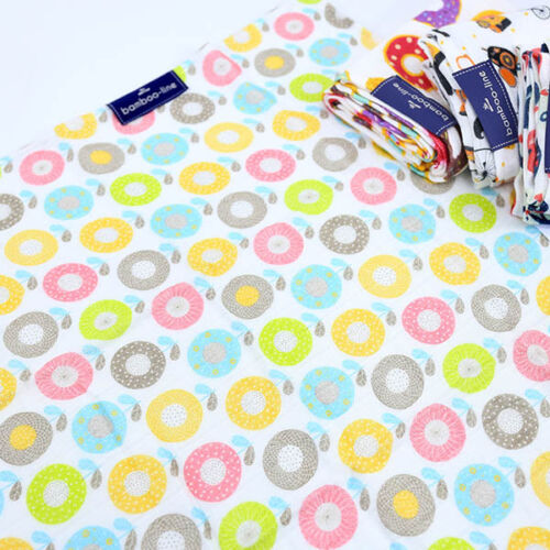 Bamboo nappy cloth Printed Soft To Touch Diaper Bibs Reusable 30x30cm Round Flowers