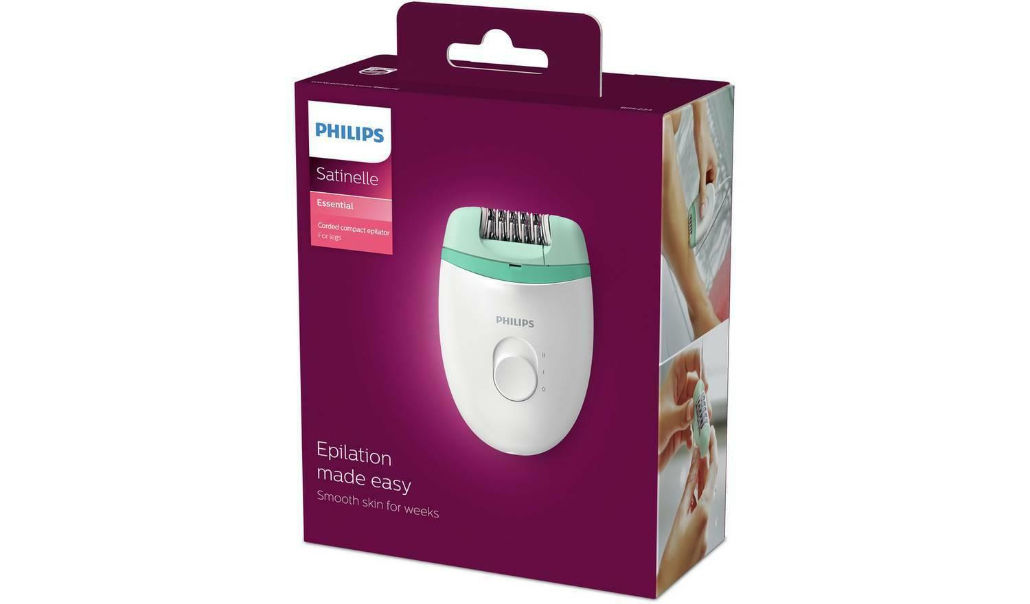 Satinelle Essential Epilator Philips, Corded ,Compact Hair Removal Bre224/00
