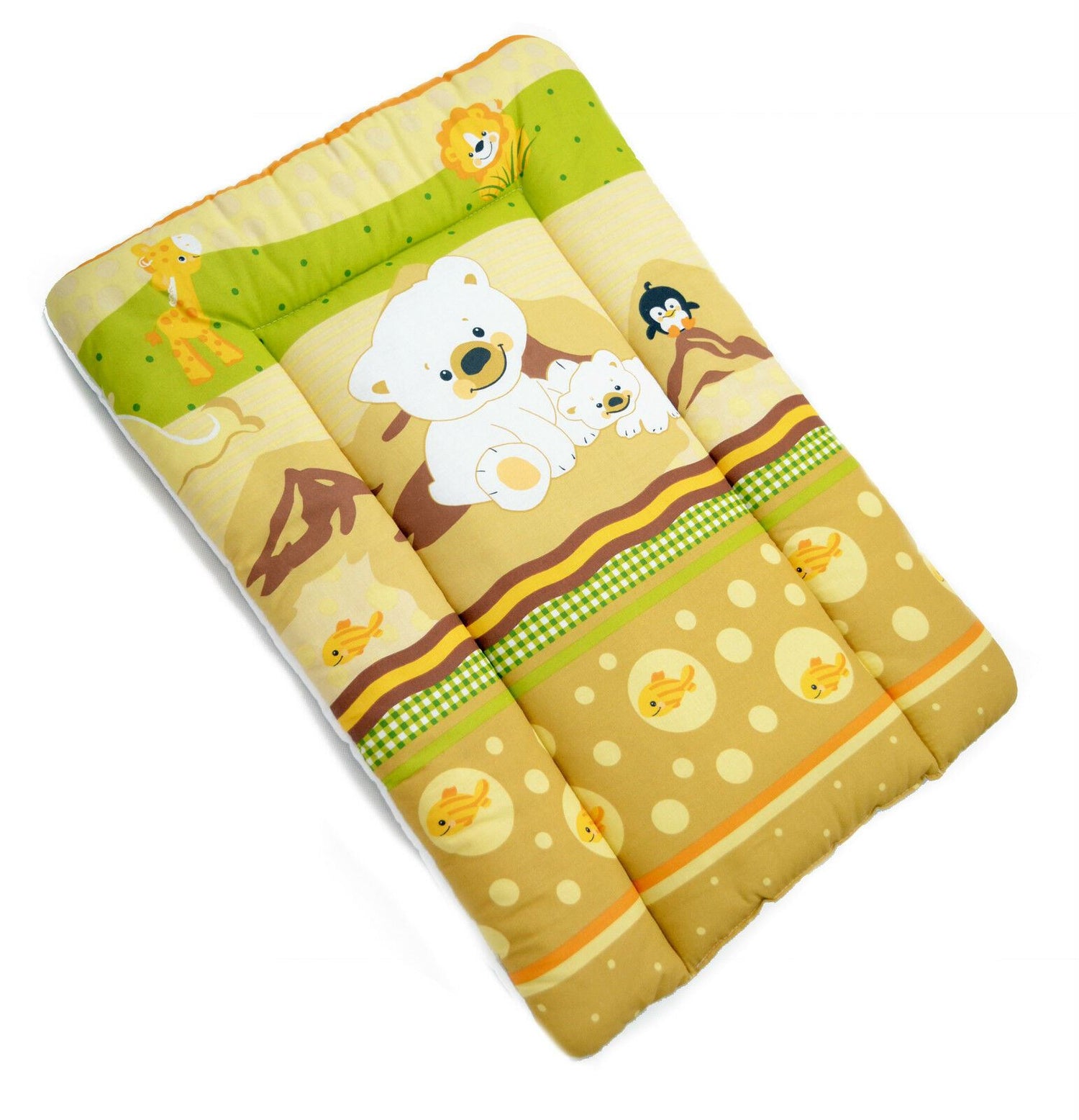Baby 100% cotton changing mat child toddler Teddy&Fish cream