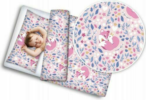 Baby 4Pc Bedding Set Pillow Duvet Quilt Fit Cotbed 140X70cm Pink Fox