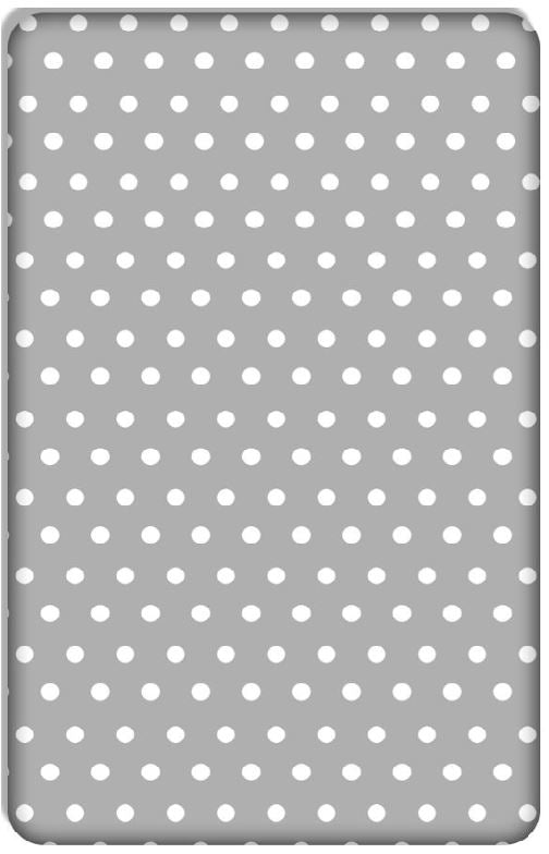 Baby Fitted Junior Bed Sheet Printed 100% Cotton Mattress 160X70cm Dots Grey - MyHappy Baby