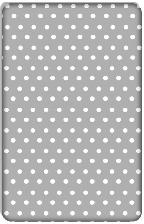 Baby Fitted Junior Bed Sheet Printed 100% Cotton Mattress 160X70cm Dots Grey