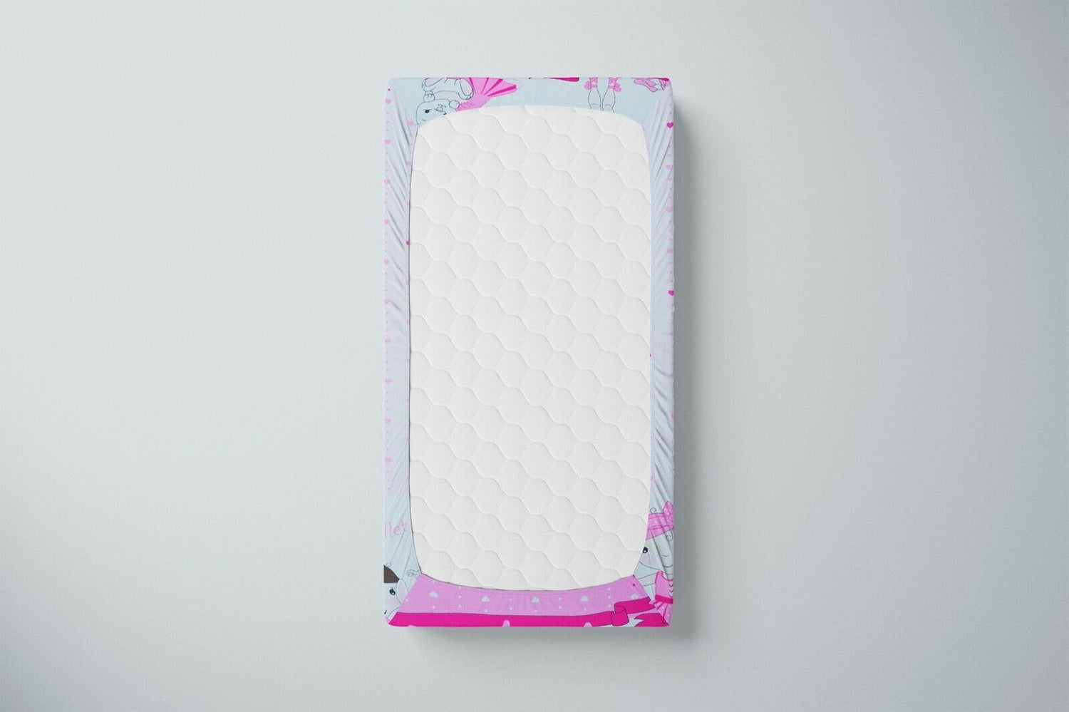 Baby Fitted Cot Bed Sheet Printed 100% Cotton Mattress 140X70cm Ballerina Pink