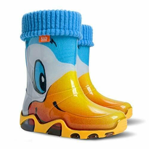 Wellies Kids Rain Snow Boots Removable Inner Lining Socks