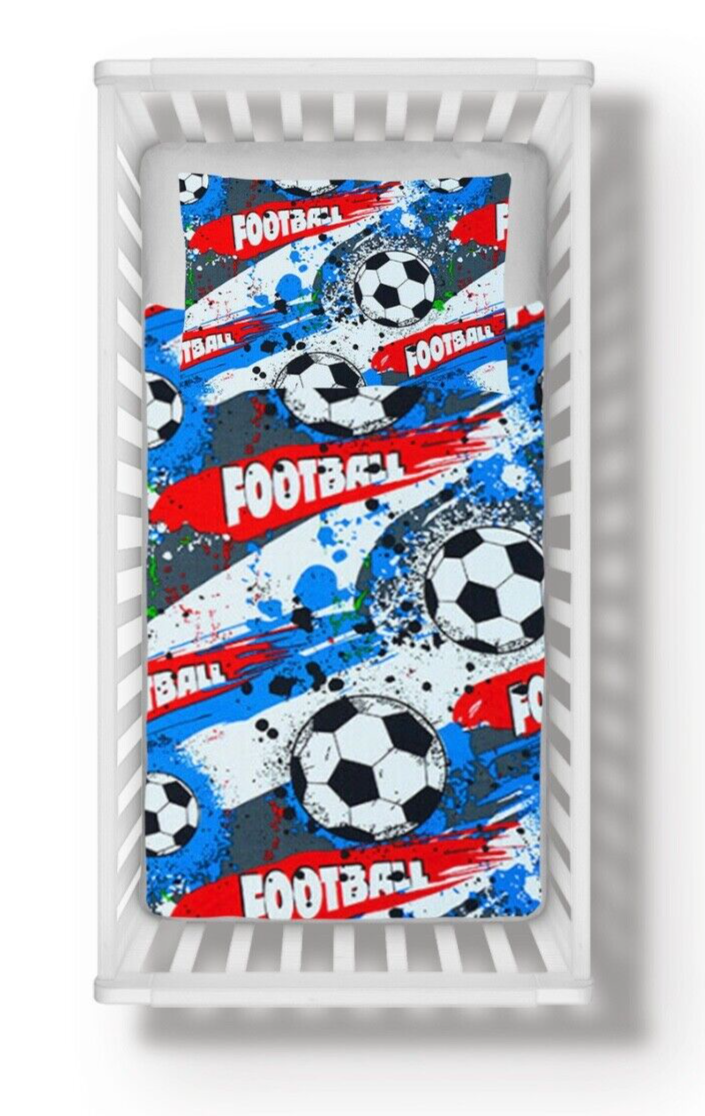 2pc Baby Bedding 100% Cotton 135x100cm Pillowcase Duvet Cover Football