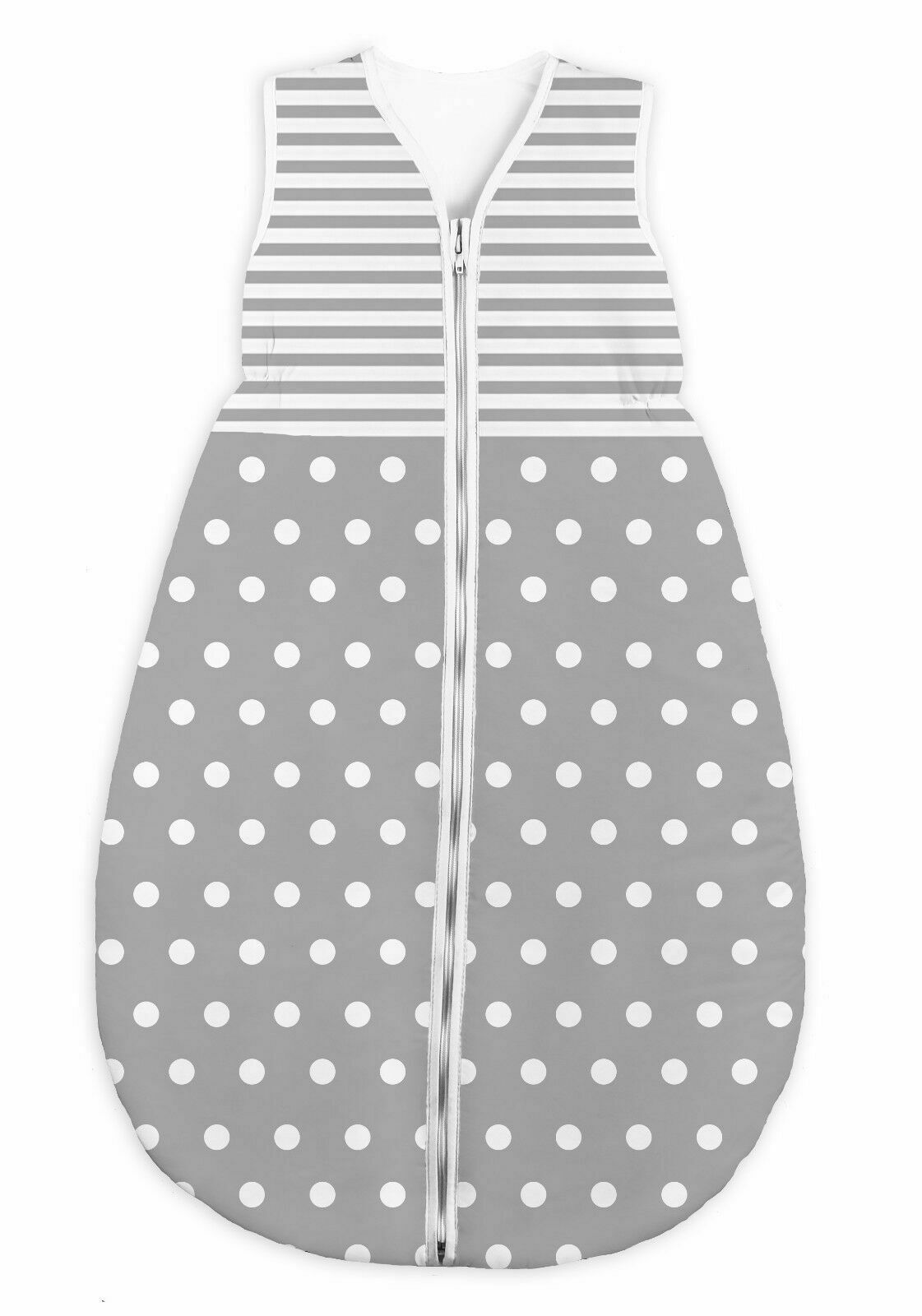 Baby sleeping bag short sleeve 6-10 years 140cm Grey stripes/dots