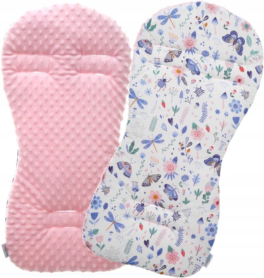 Baby Liner Stroller Buggy Pad Universal Dimple Insert 71x35cm Pink/On the Meadow