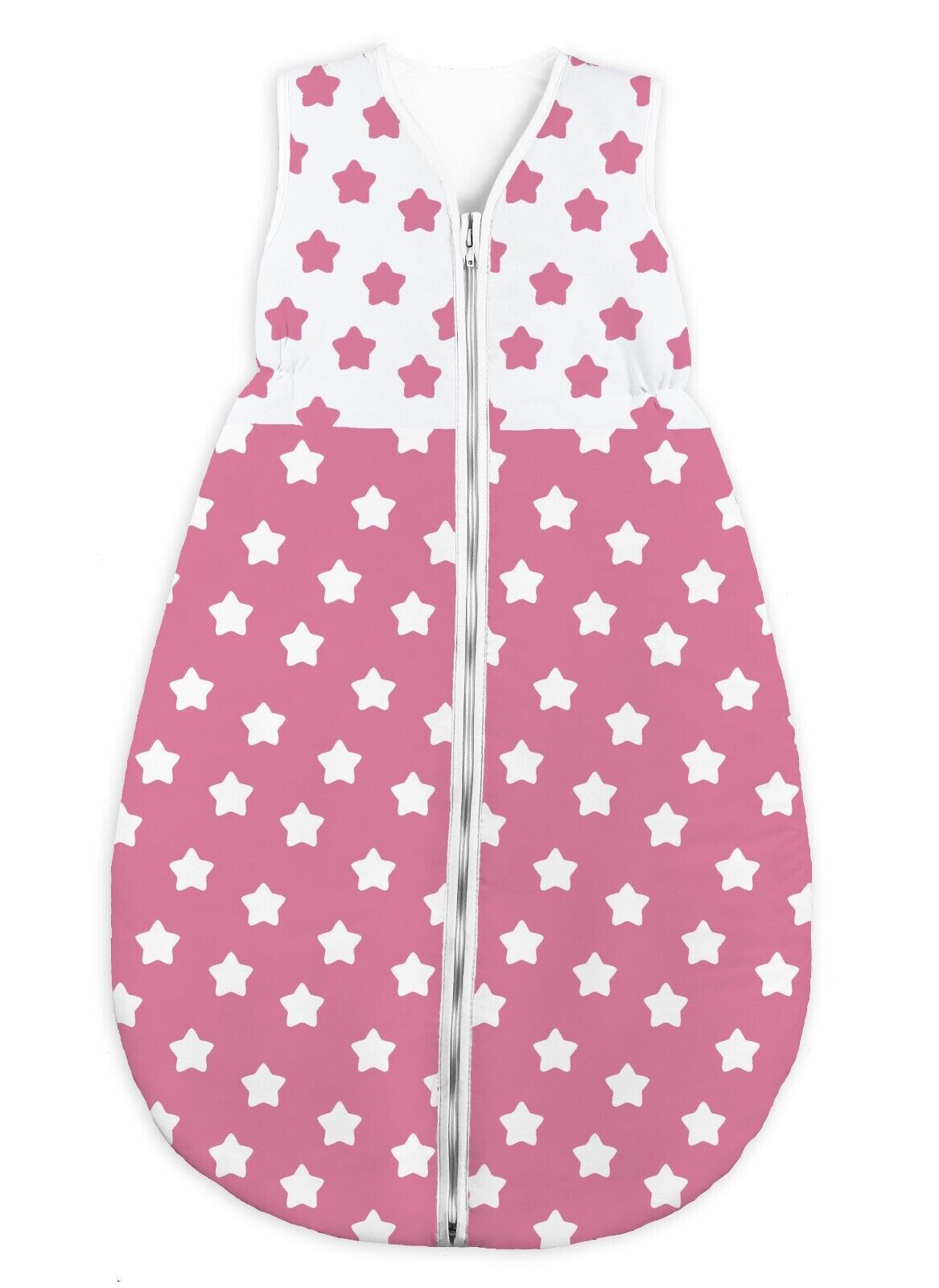 Baby sleeping bag short sleeve 0-6 months 68cm Big pink stars